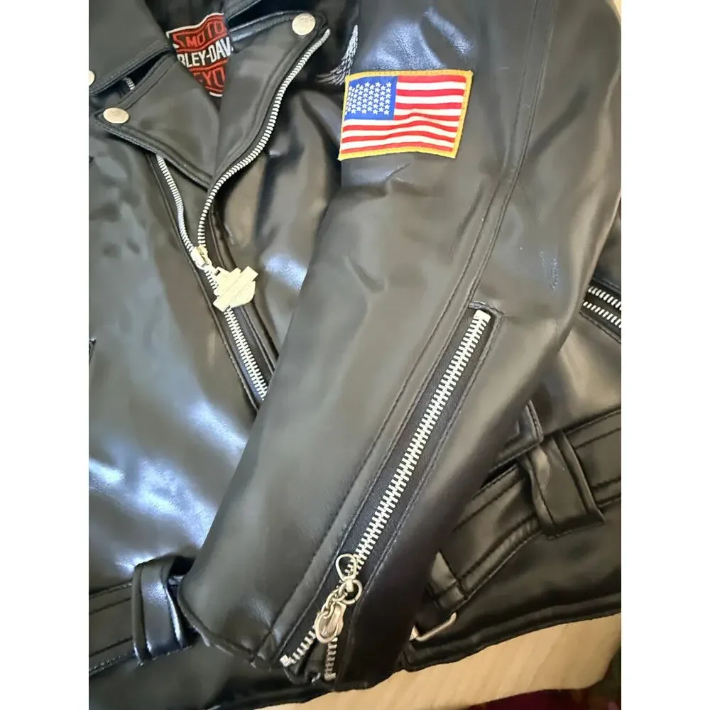 Harley-Davidson® Kids  Faux Leather Moto Jacket Sz. M NWOT
